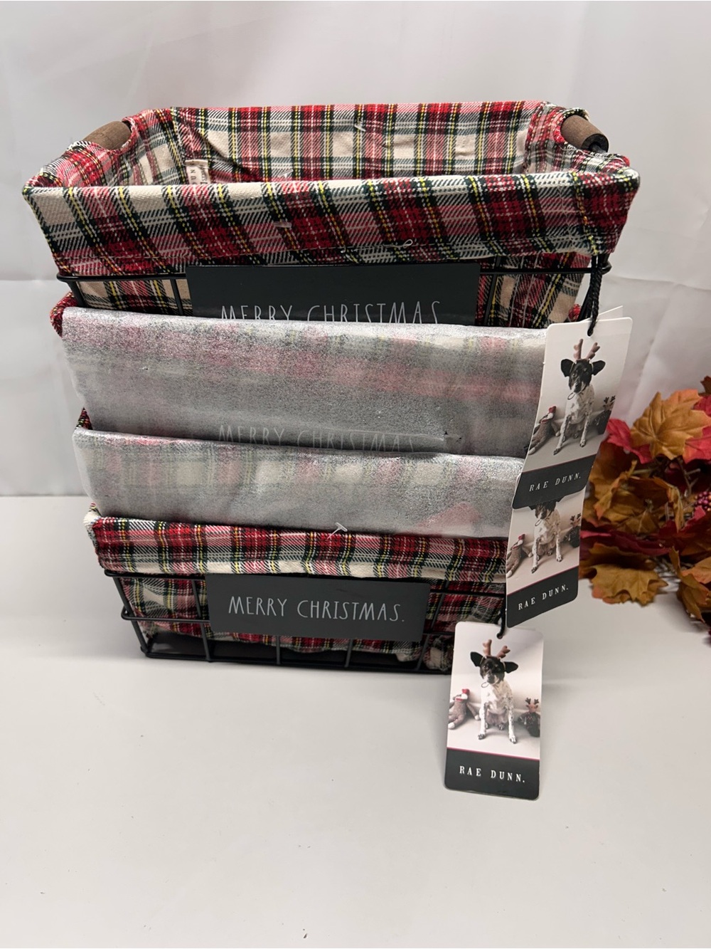 Rae Dunn baskets- Red Plaid